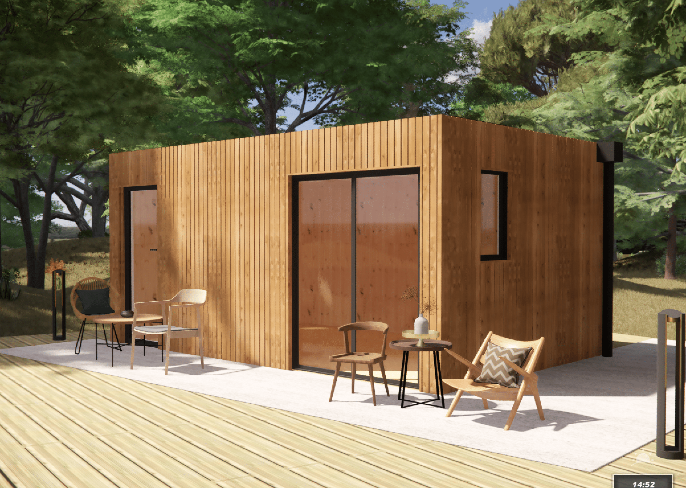 Extension maison en bois en bois 5,5 x 3,5 x 2,7 m - 6