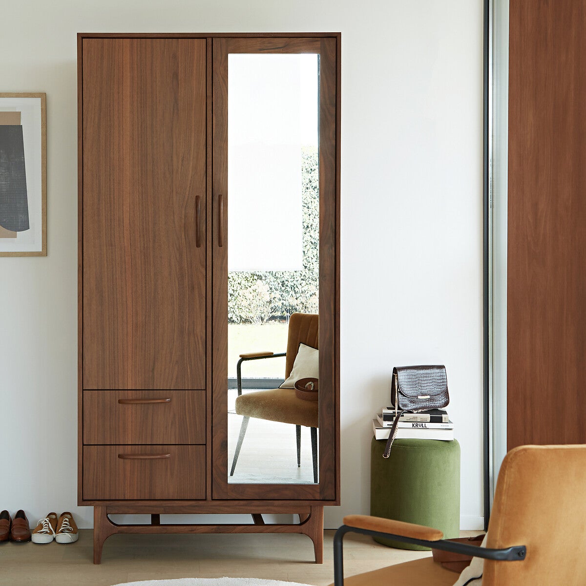 Pouf velours, Polina - Ocre doré - taille unique - 4