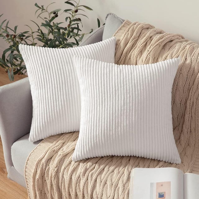 Federe Cuscini Divano 40x40 cm Set di 2, Nero e bianco