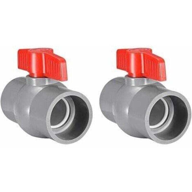 Zawór kulowy z PVC, zawór kulowy z tworzywa sztucznego (50mm) aesap thsinde 2 SZT.