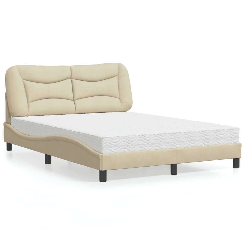 Lit Bouclette Habitat Et Jardin Lit Tissu Bouclette Nemo 160x200 Crème - Sommier Inclus