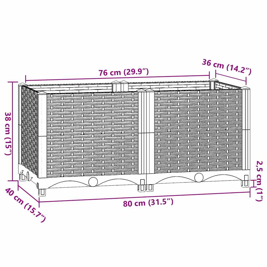 Maison Exclusive - Fioriera Rialzata 80x40x38 cm in Polipropilene - 9