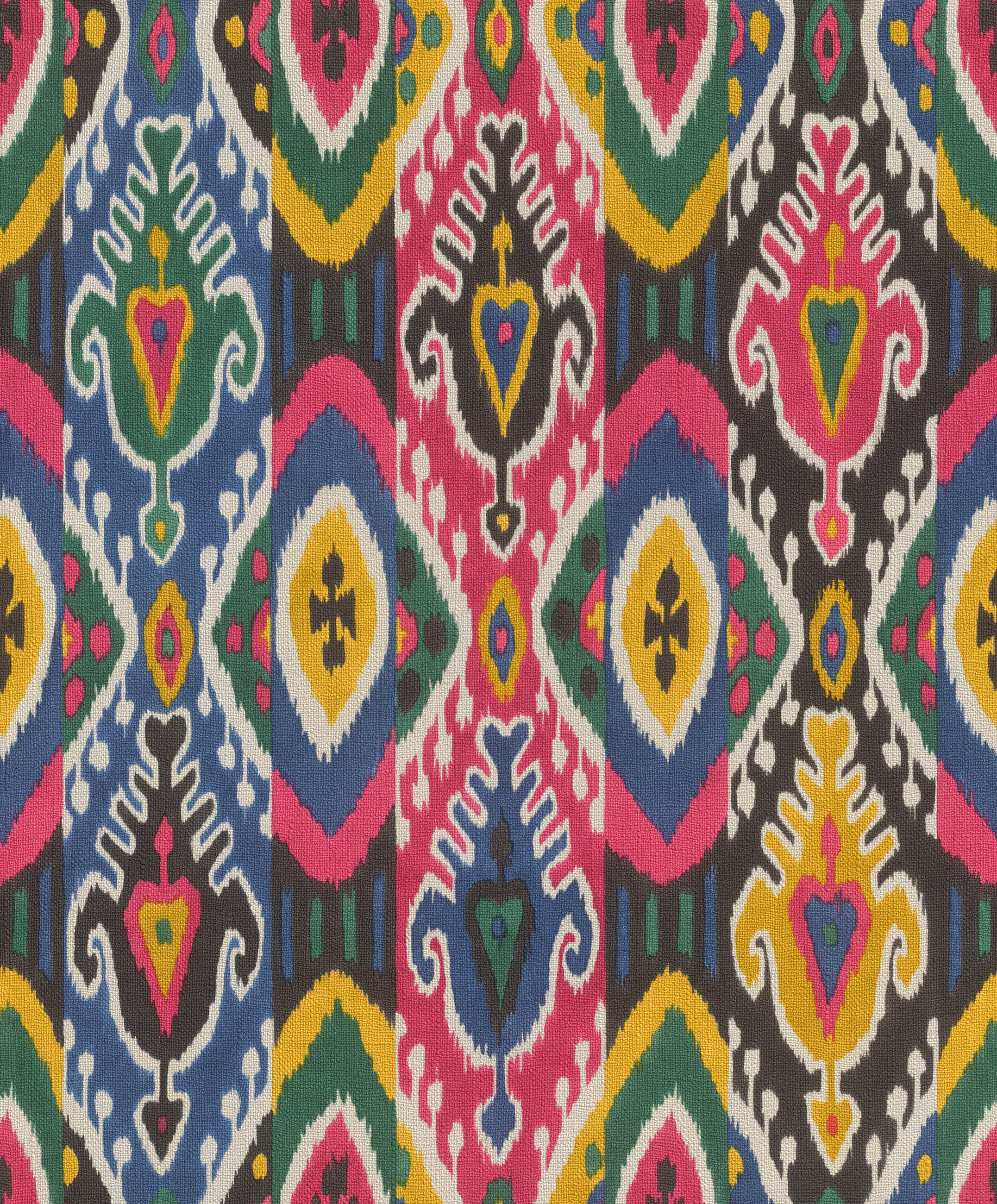 Papel pintado rasch 560565 - papel pintado no tejido con motivos étnicos en rosa, amarillo y verde