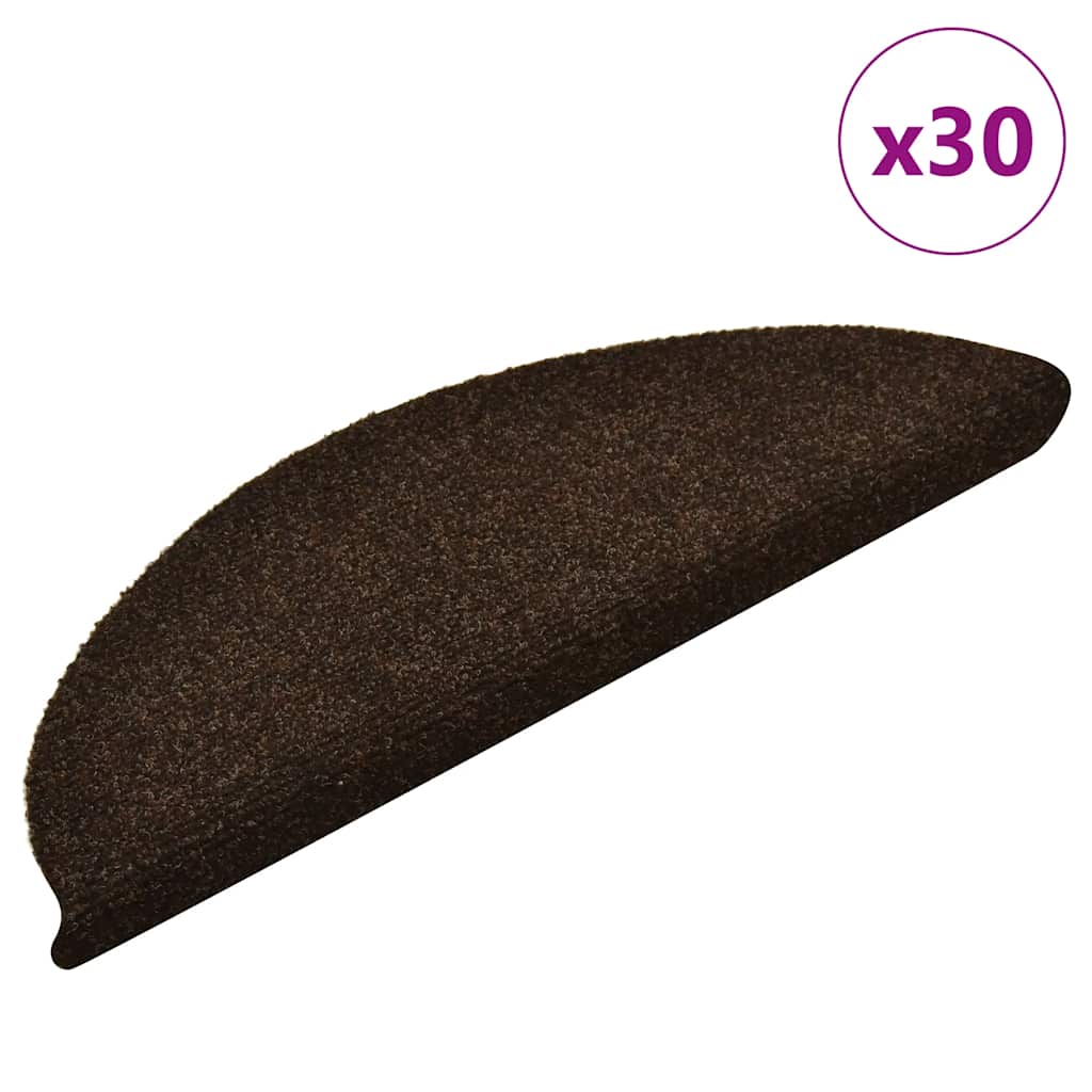 Tapis d'escalier auto-adhésifs 30 pcs | Paillasson d'escalier | Tapis de marche marron 56x17x3 cm CFW816032 - 2
