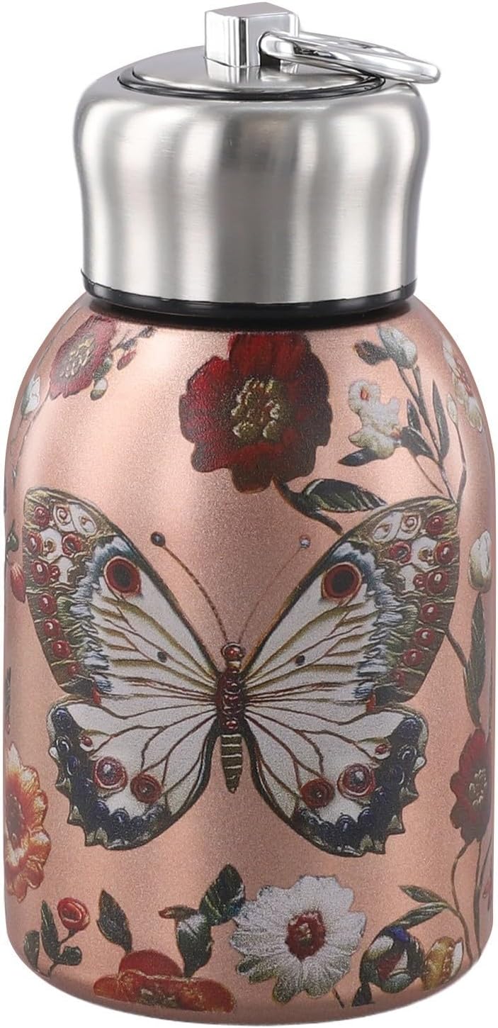 300 ml izolowana butelka na wodę ze stali nierdzewnej, dwuścienna, mała butelka z uszczelnieniem próżniowym, utrzymuje napoje ciepłe i zimne przez 24