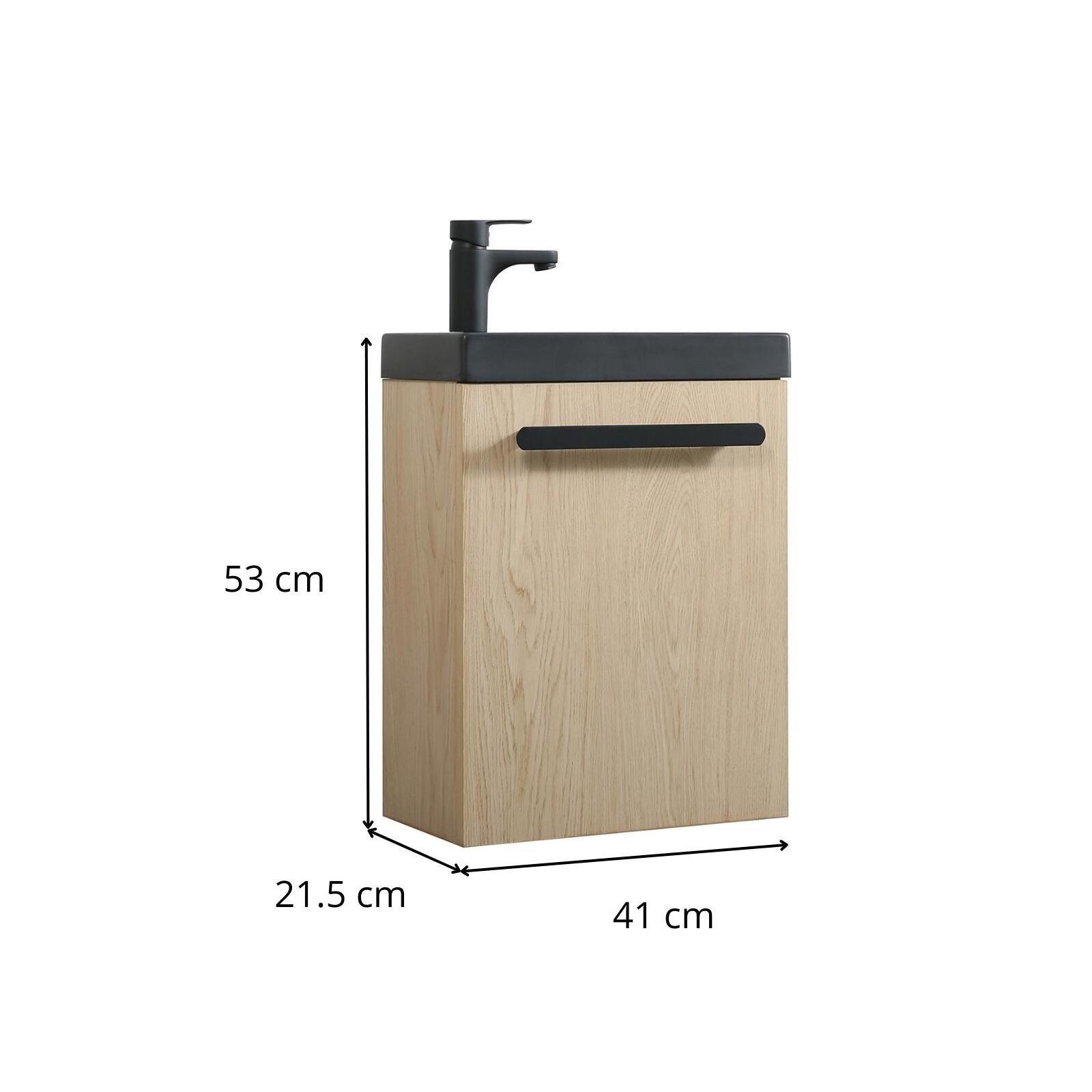 Ensemble lave-mains suspendu NEVADA avec robinet noir - 3