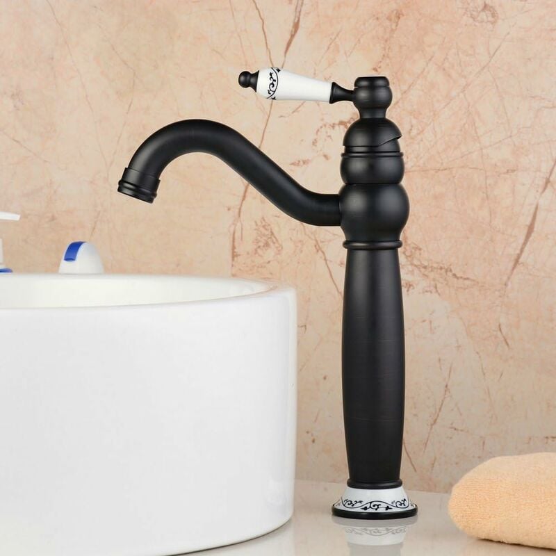 Retro jednouchwytowa obrotowa bateria mieszająca w kolorze antycznego mosiądzu