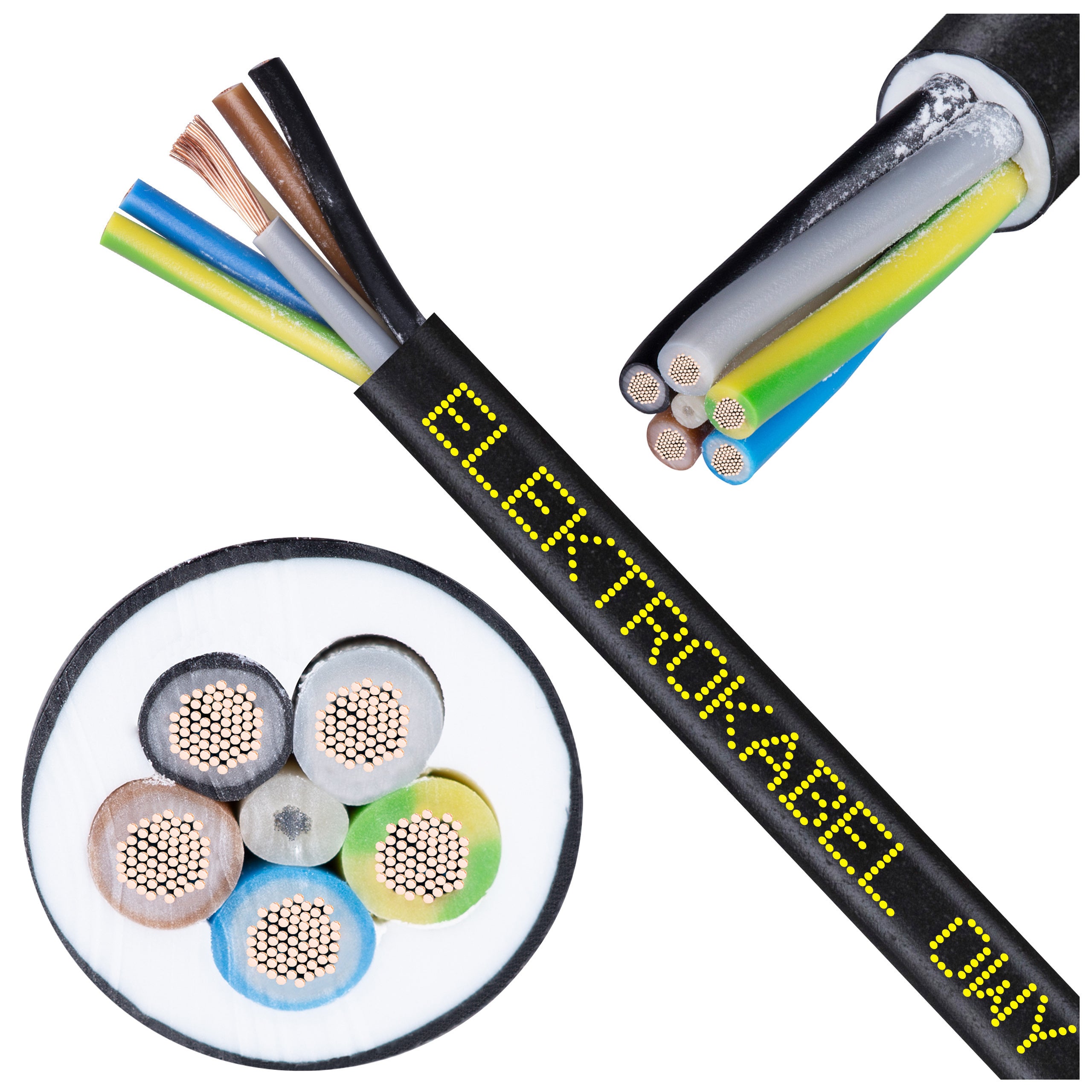 Kabel warsztatowy OWY / H05VV-F 5x1mm2 czarny 300/500V giętki linka Elektrokabel 100m