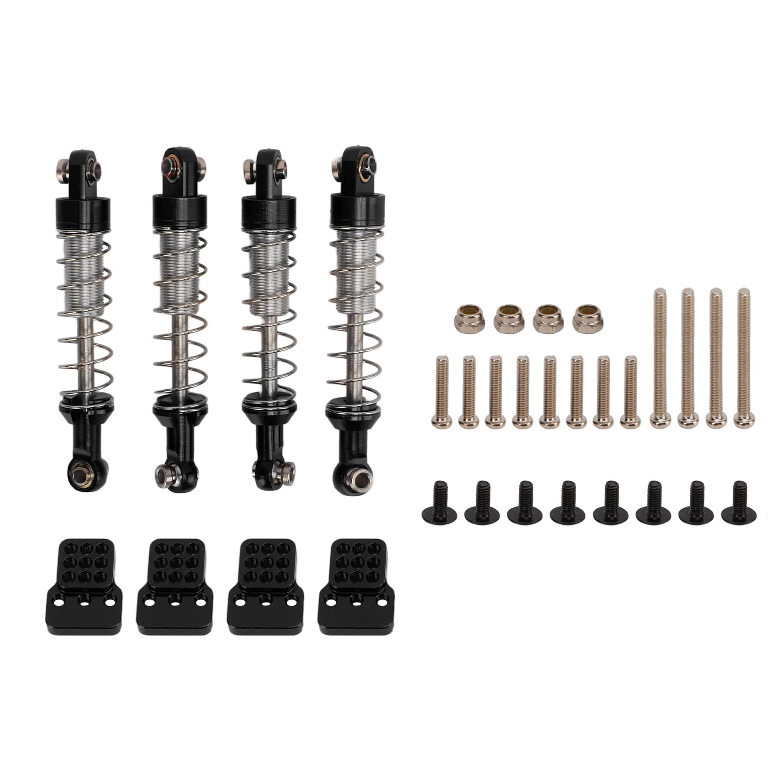 paia RC Metal Universal Shock Absorber Set con supporto ammortizzatore per parti di aggiornamento auto RC WPL C14 (nero) - 6