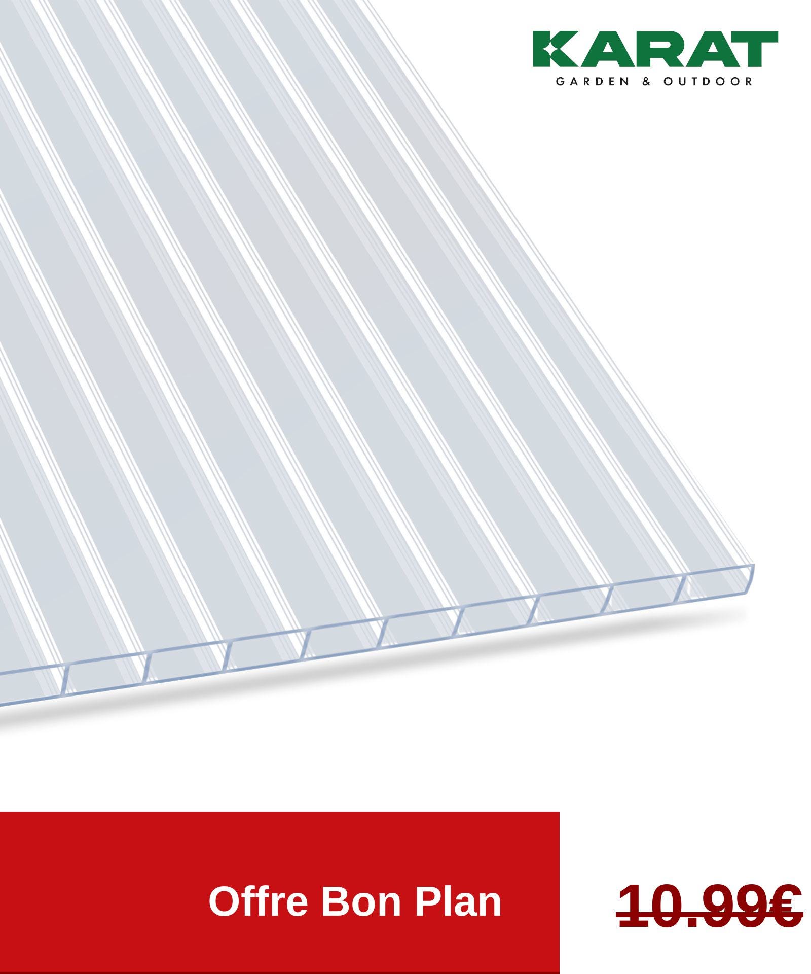 KARAT Pannelli Policarbonato Alveolare - 60.5x121 Cm, Spessore 4 Mm, Per Serra E Fai Da Te - Foto 12