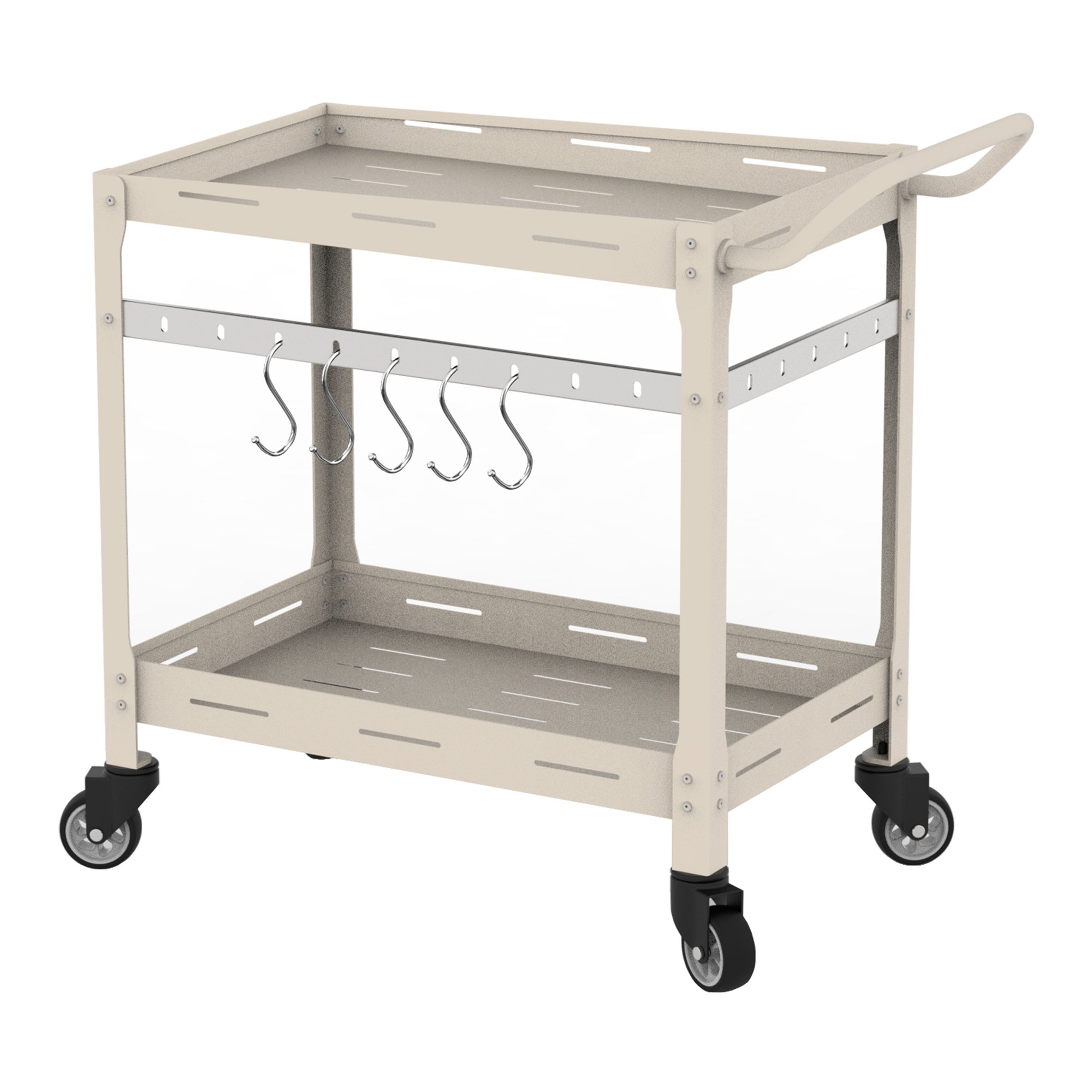 Chariot de service d'extérieur Bard acier 72 x 77 x 38 cm champagne casa.pro - 5