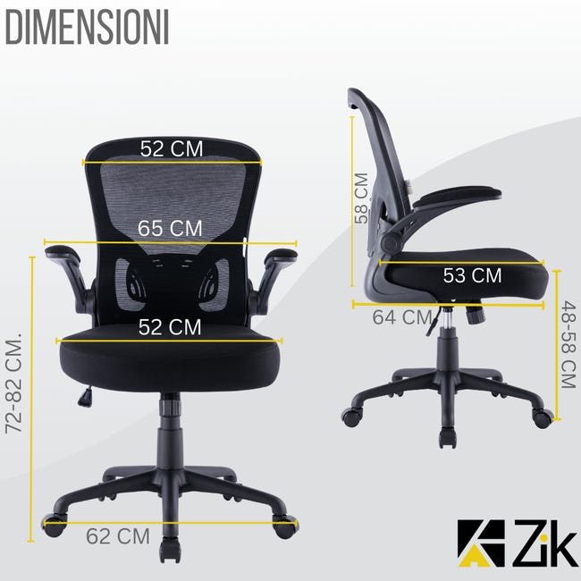 Sedia Ufficio Ergonomica Girevole Reclinabile da Scrivania con