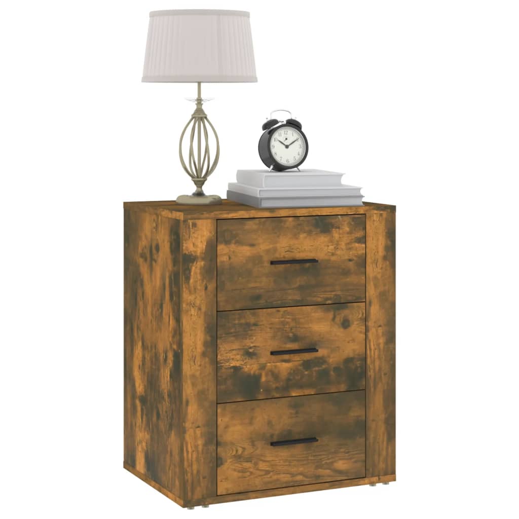 Table de chevet，Table d'appoint, Table de nuit pour Salon Chambre Chêne fumé 50x36x60 cm Bois d'ingénierie499566 - 4
