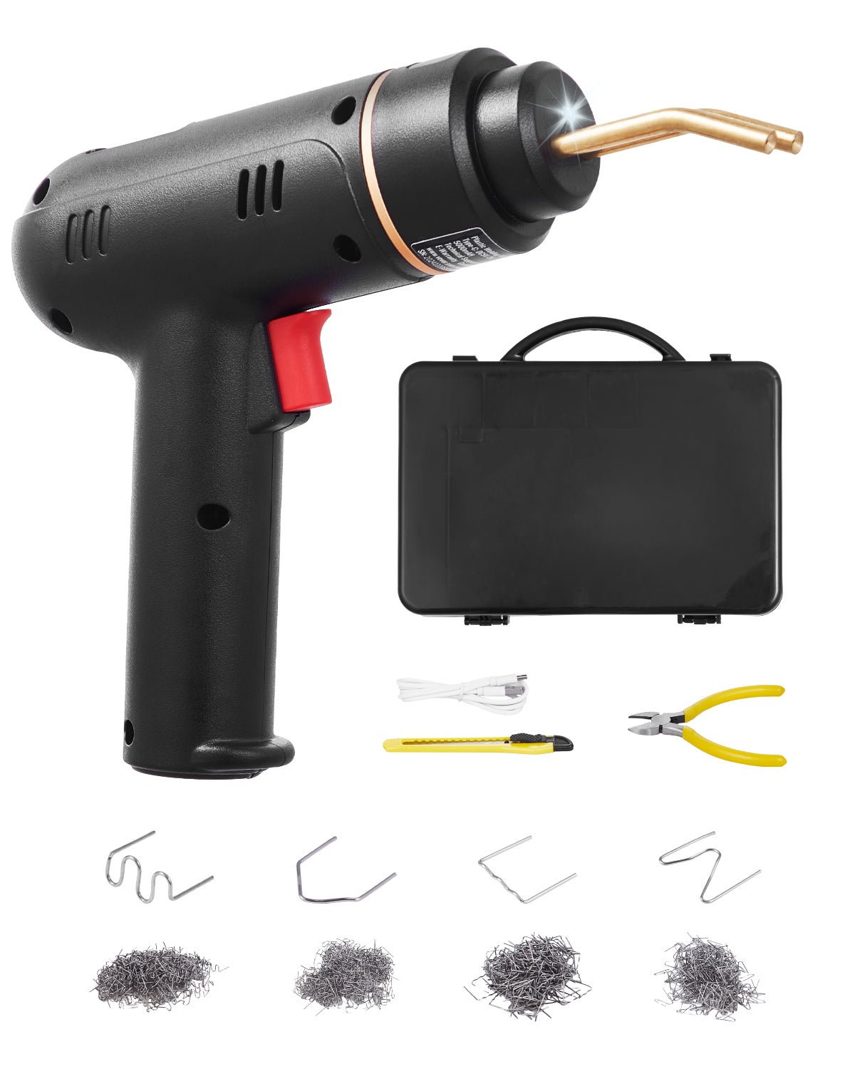 Zgrzewarka do tworzyw sztucznych 120 W Zestaw do naprawy tworzyw sztucznych z 400 zszywkami VEVOR