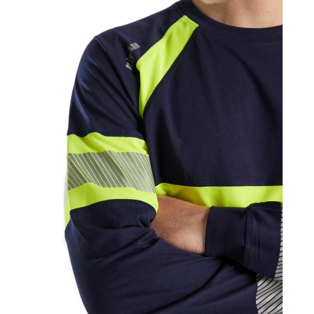 T-shirt manches longues haute-visibilité Marine/Jaune fluo XXL 351010308833 - 2