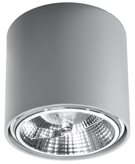 Reflektor sufitowy spot natynkowy Tiube okrągły szary 1xGU10x40W wym: 12 x 12 cm metal Sollux Lighting