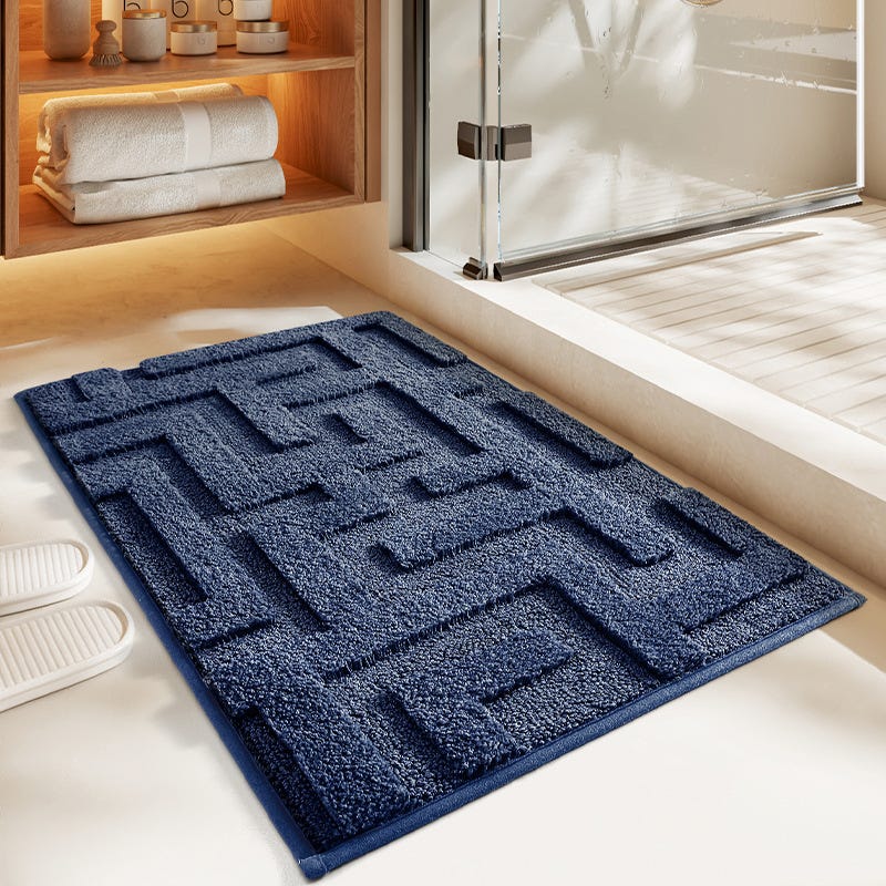 Pauwer Tapis de bain doux, en microfibre moelleuse et antidérapant - Absorbant l'eau, lavable et épais - Pour salle de bain (bleu, 45 x 65 cm Pauwer Tapis de bain doux, en microfibre moelleuse et antidérapant - Absorbant l'eau, lavable et épais - Pour salle de bain (bleu, 45 x 65 cm