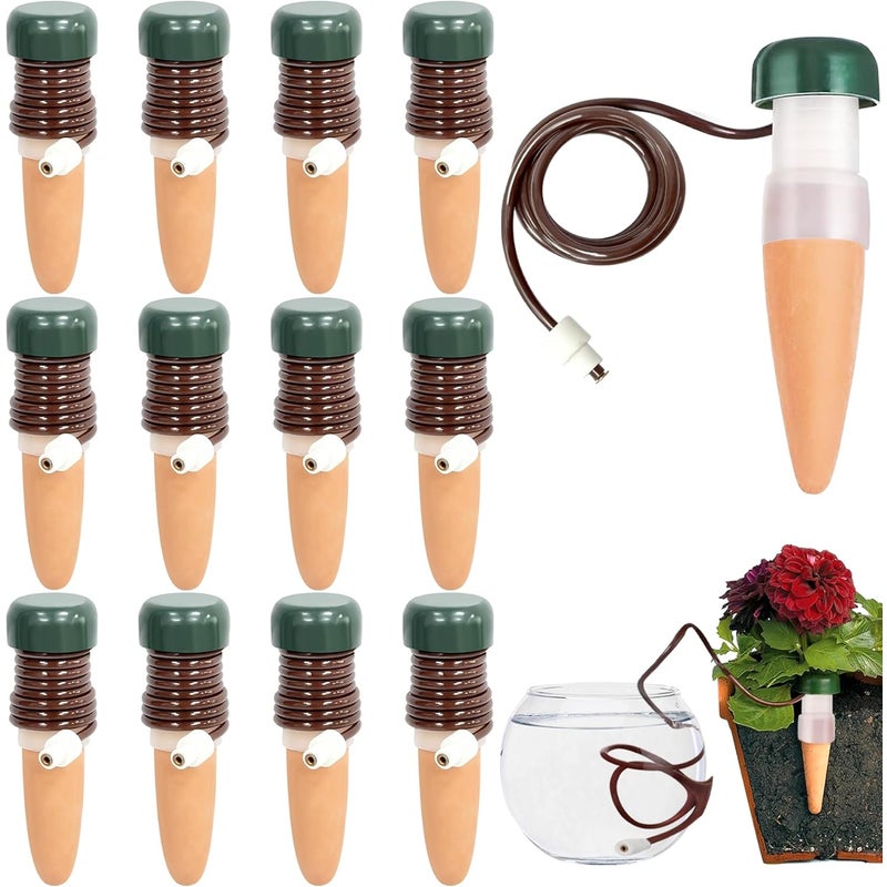 Samonawadniające dozowniki wody do roślin – opakowanie 12 szt., idealne do ogrodów i kwiatów, wygodny dozownik