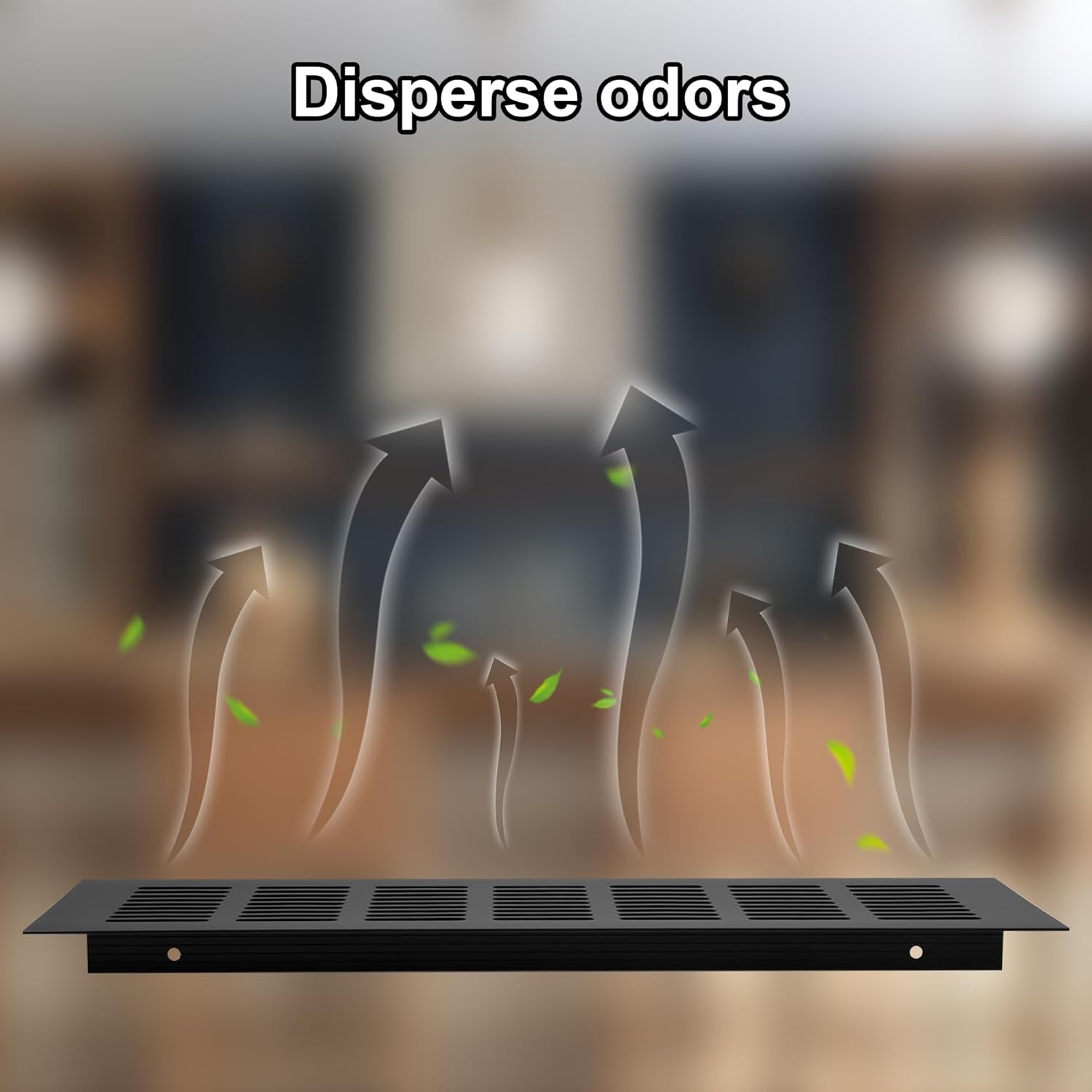 Kratka wentylacyjna, aluminiowa do wentylacji szaf i pomieszczeń, 30x8cm, czarna, 4 sztuki - 5