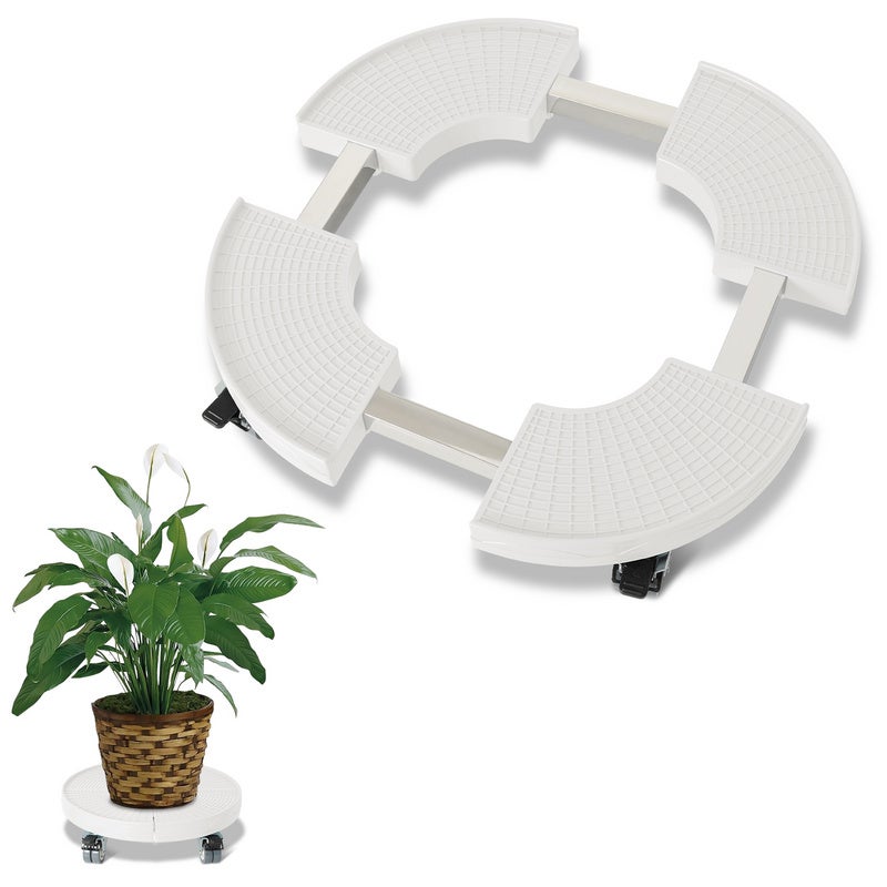 Chariot à Plantes Réglable Raxfekro - Support 38-50 Cm, Charge 200 Kg - Roulettes Avec Frein - Pour Pots, Climatiseurs