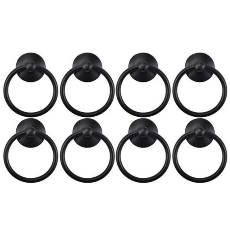 Zestaw 8 uchwytów do szafek, uchwyty retro - czarne 4,4*5,4 cm, trwałe błyszczące wykończenie