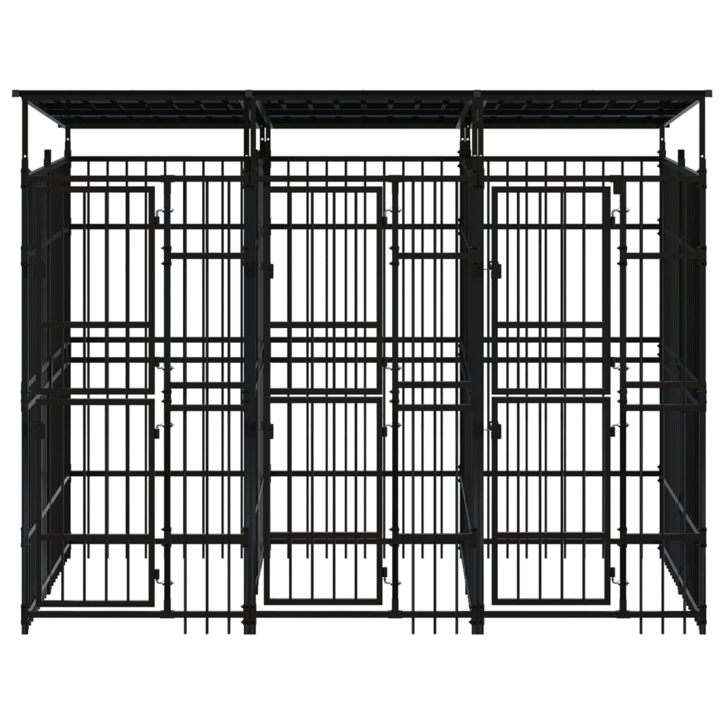 Maison Exclusive - Gabbia per Cani da Esterno con Tetto in Acciaio 5,53 m² - 2