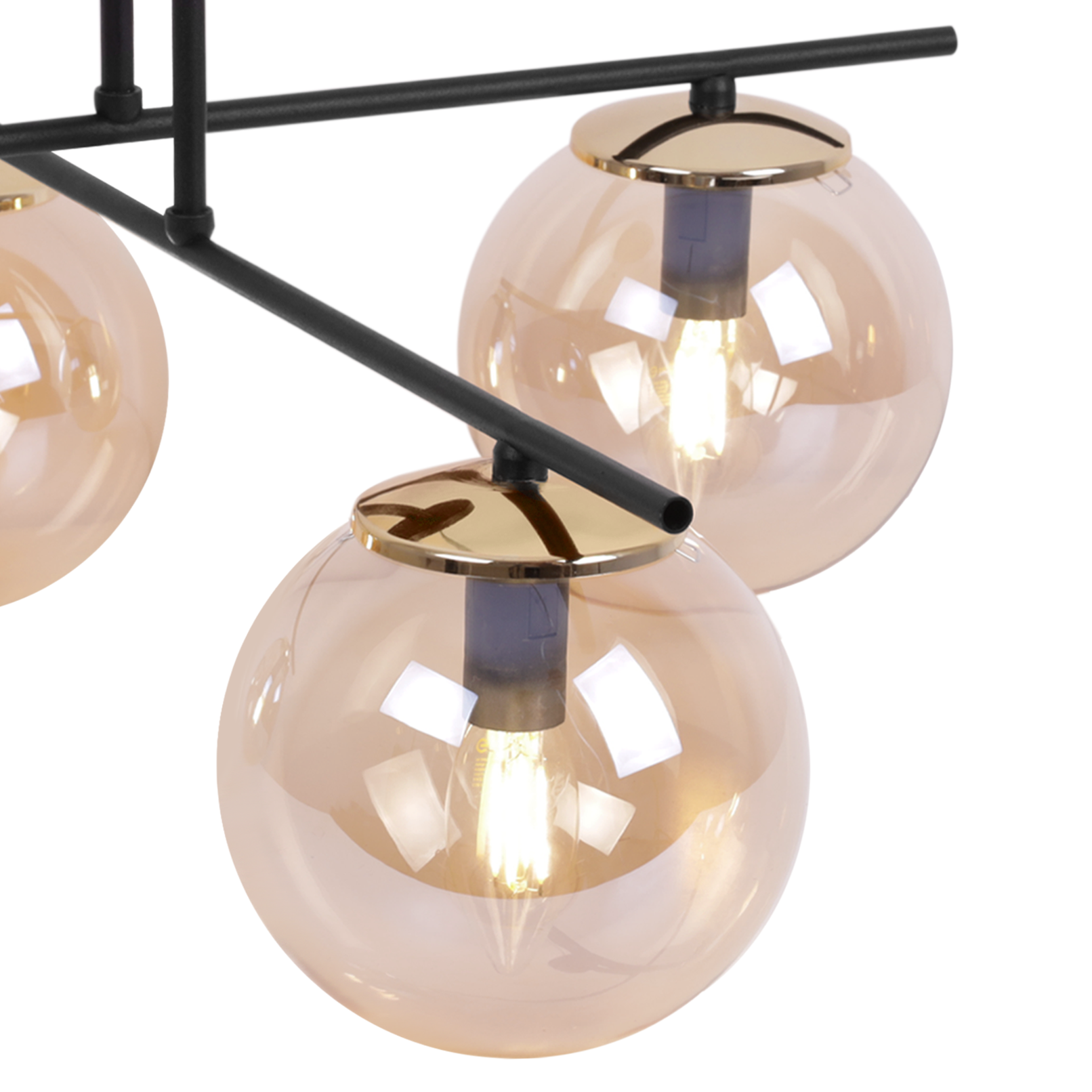 Lampa sufitowa wisząca Modena modern 4xE27 abażur kula miodowa/złota Light Home LH - 5