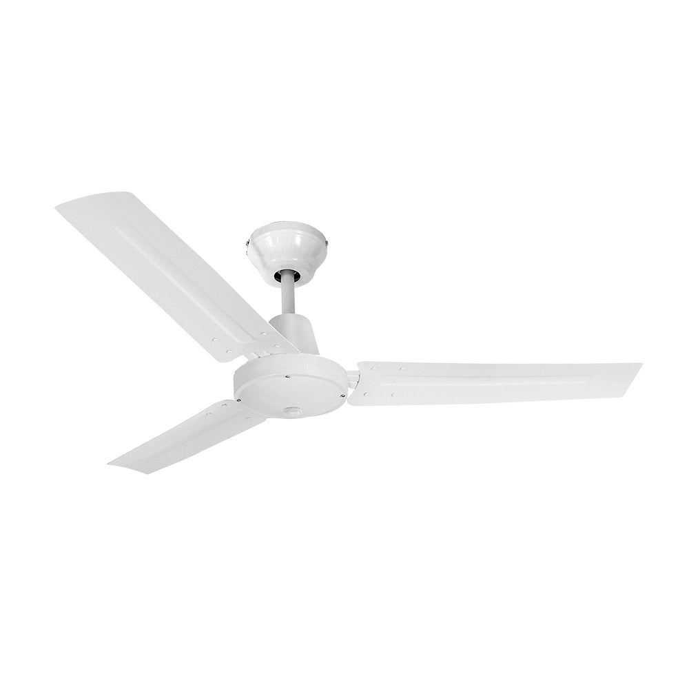 Ventilateur de plafond modèle industriel blanc puissance : 60w pales : ø140cm avec contrôleur mural edm - 6