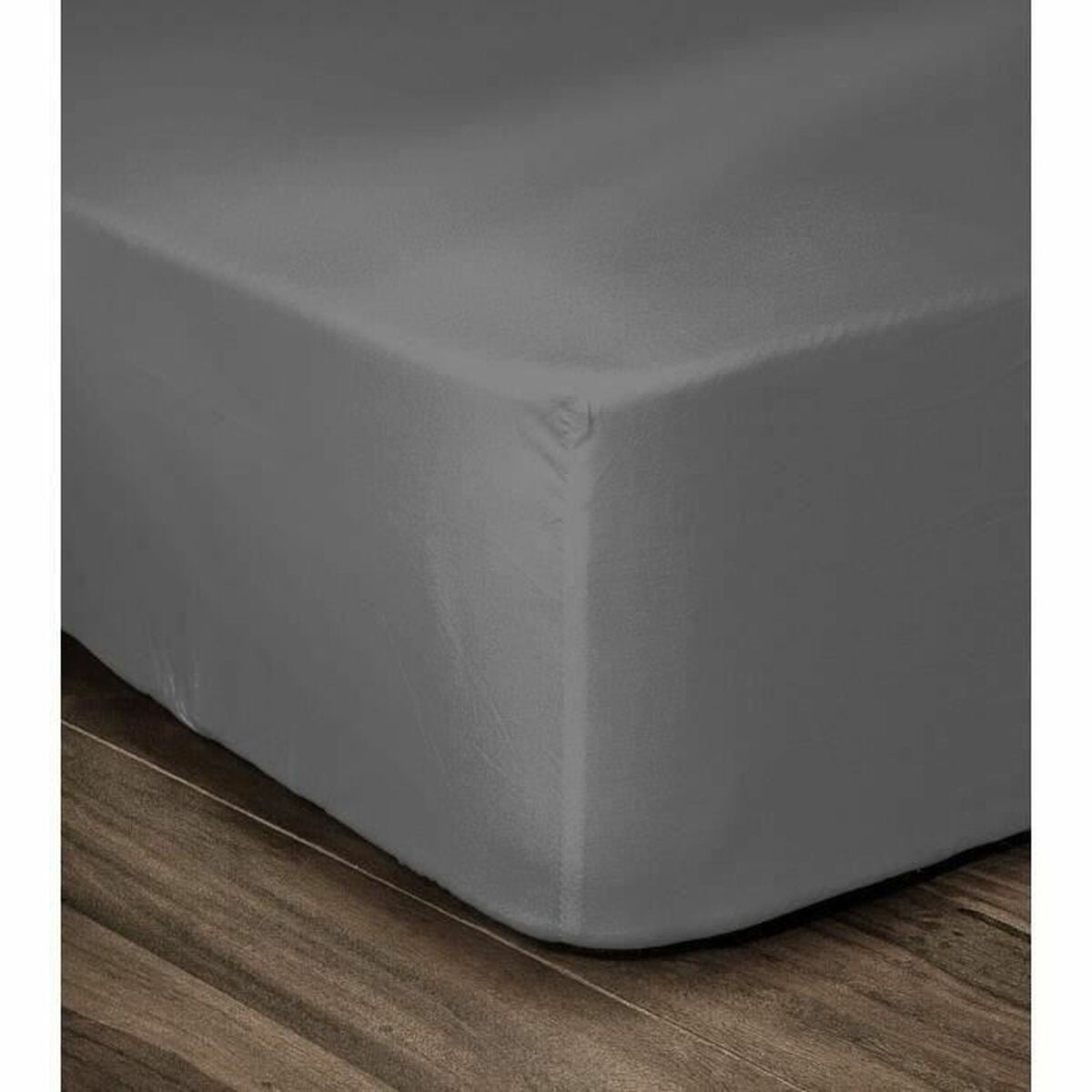 Drap Housse 100% Coton 160 x 200 cm - Bonnet 35 cm - Gris foncé - LOVELY HOME - 7