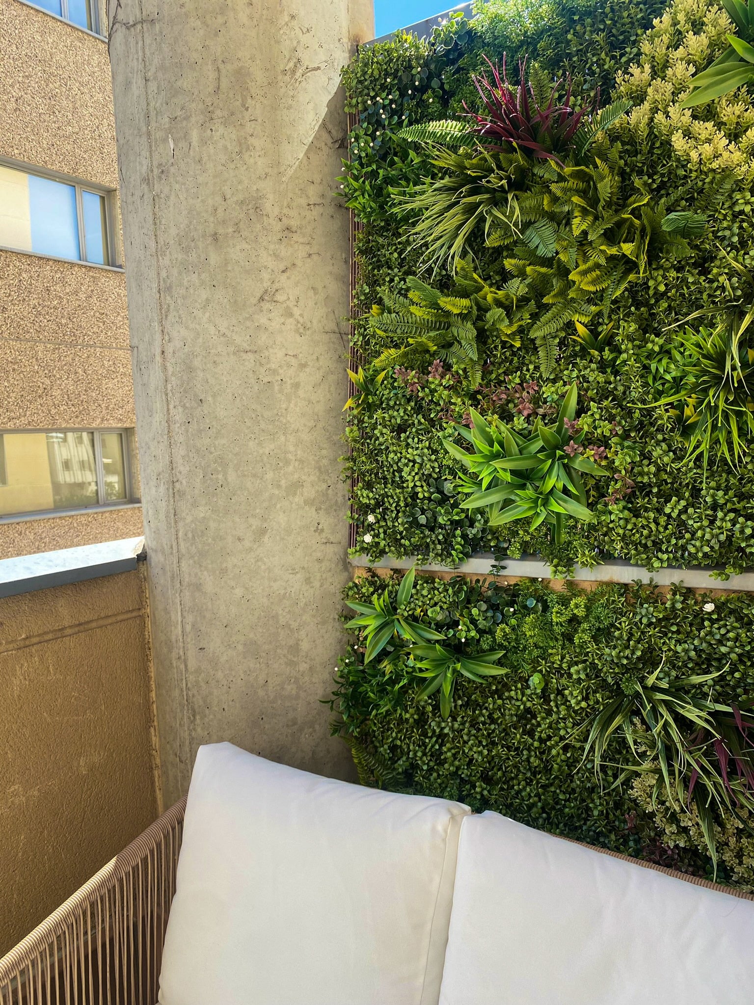 Bonerva | Jardín Vertical Artificial Bahamas | Pack 3m² (3 Piezas 100x100 Cm) | Jardín Vertical Artificial exterior e interior - 5