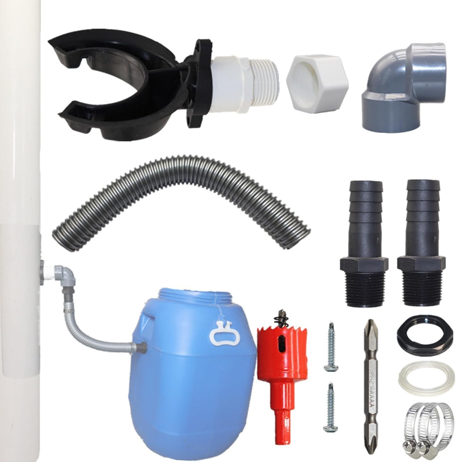 Sistema di raccolta dell'acqua piovana scarico della grondaia del cortile con tubo collettore dell'acqua piovana per il giardino di raccolta dell' acqua del tetto di irrigazione del pluviale  15