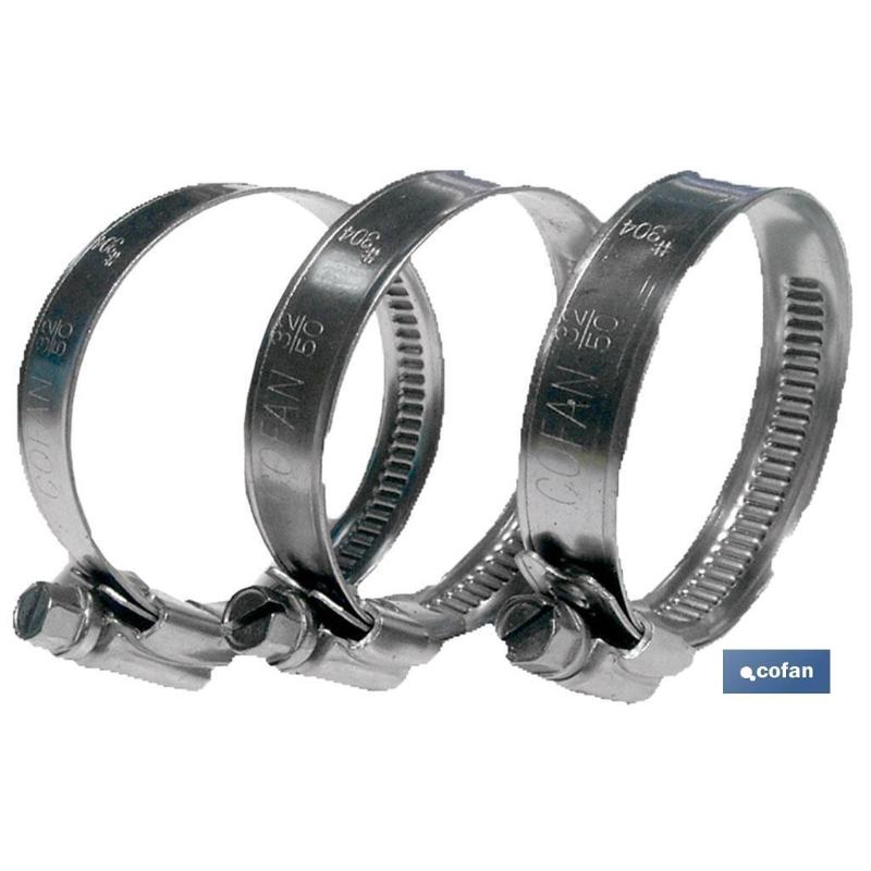 Abrazadera inox a-2 banda 12mm 30-45 caja 100 unid.