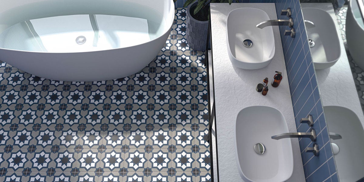 Carrelage sol effet carreaux de ciment Classico capri cold 20x20 cm - Réflex boutique - 3