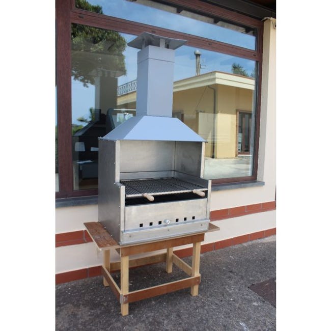 Barbecue A Carbonella COSTWAY Con Ruote - 2 Fornelli, Termometro, 115x65x108cm - Foto 7
