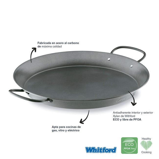 Padella Paella Lacor 40cm | In Acciaio Smaltato, Per 9 Porzioni, Per Tutti I Fuochi (No Induzione) - Foto 3