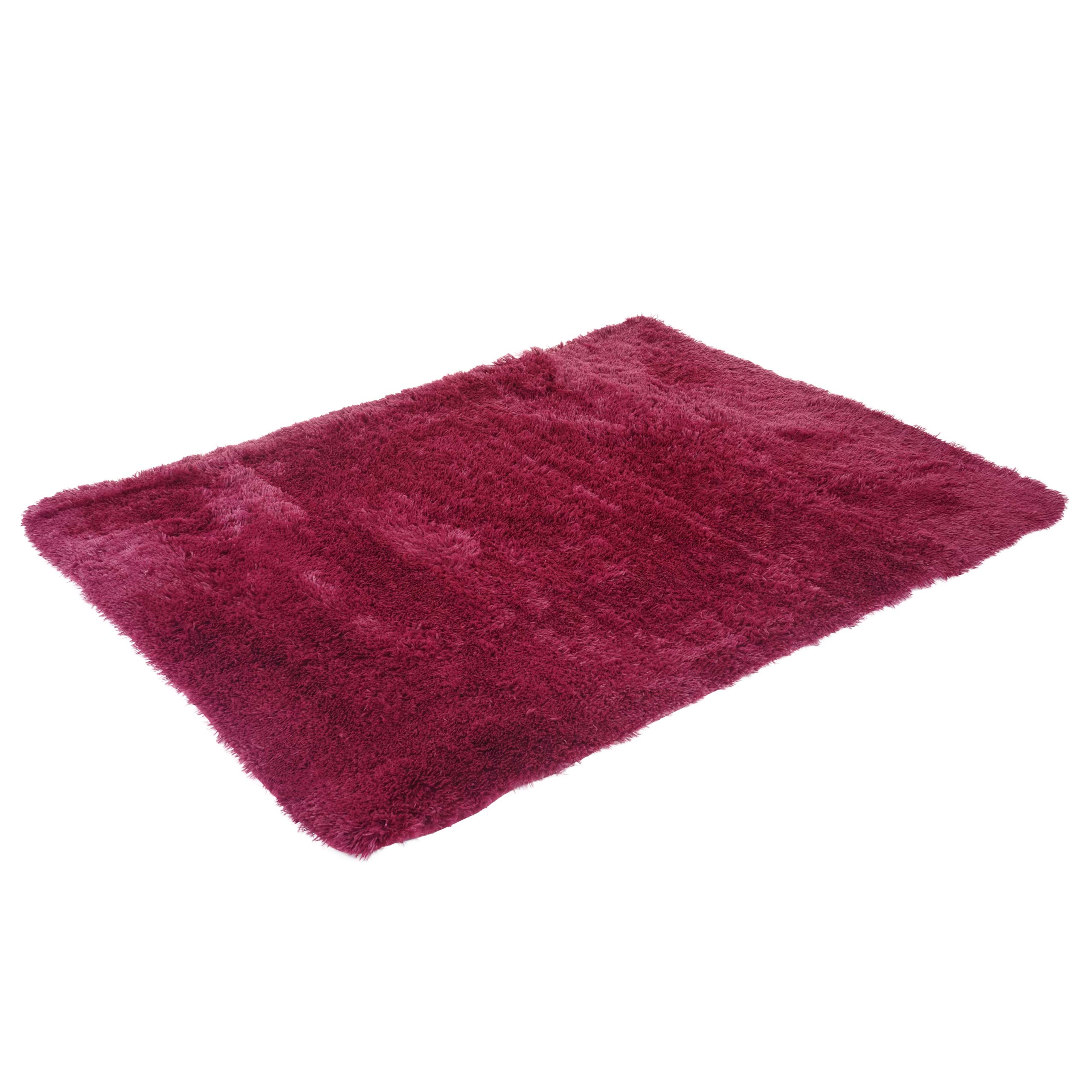 Alfombra hwc-f69, alfombrilla shaggy pelo alto pelo largo, tejido/textil mullido suave 200x140cm ~ rojo vino