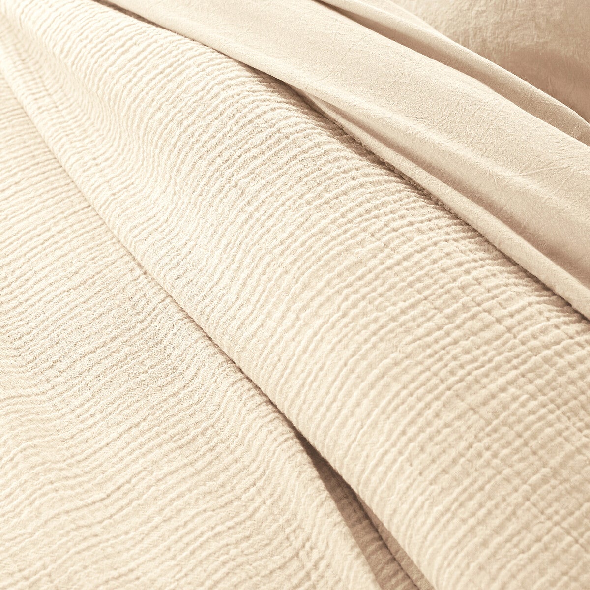 Housse de couette gaze de coton/coton lavé, Kumco - Craie - 240 x 220 cm - 3