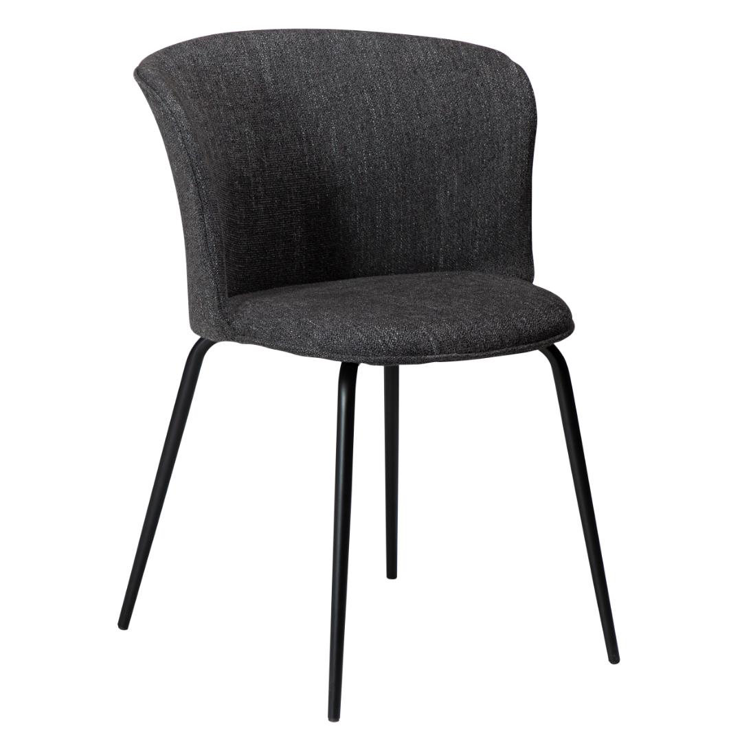 Eden Dan-Form krzesło stołowe bouclé czarny.