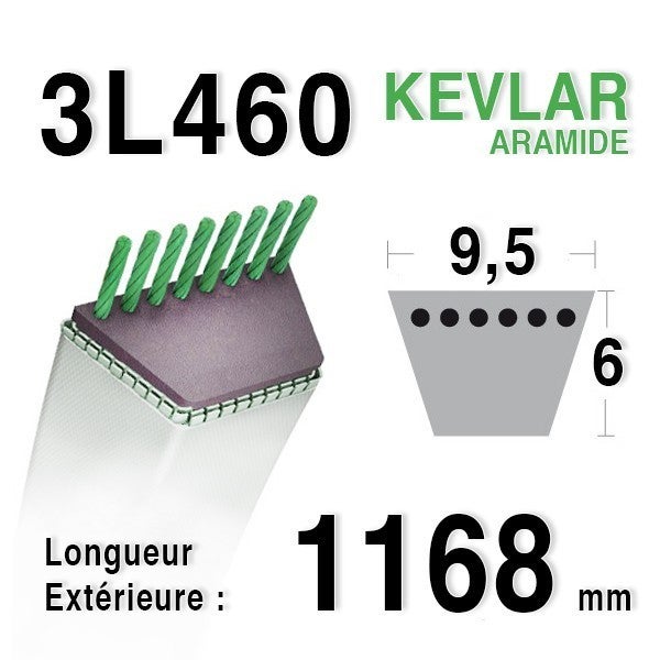 Greenstar - 4L360 - Cinghia Liscia Trapezoidale SHAK Aramide Serie 4L Sezione 127 X 8 Mm 91440 Mm 11010988