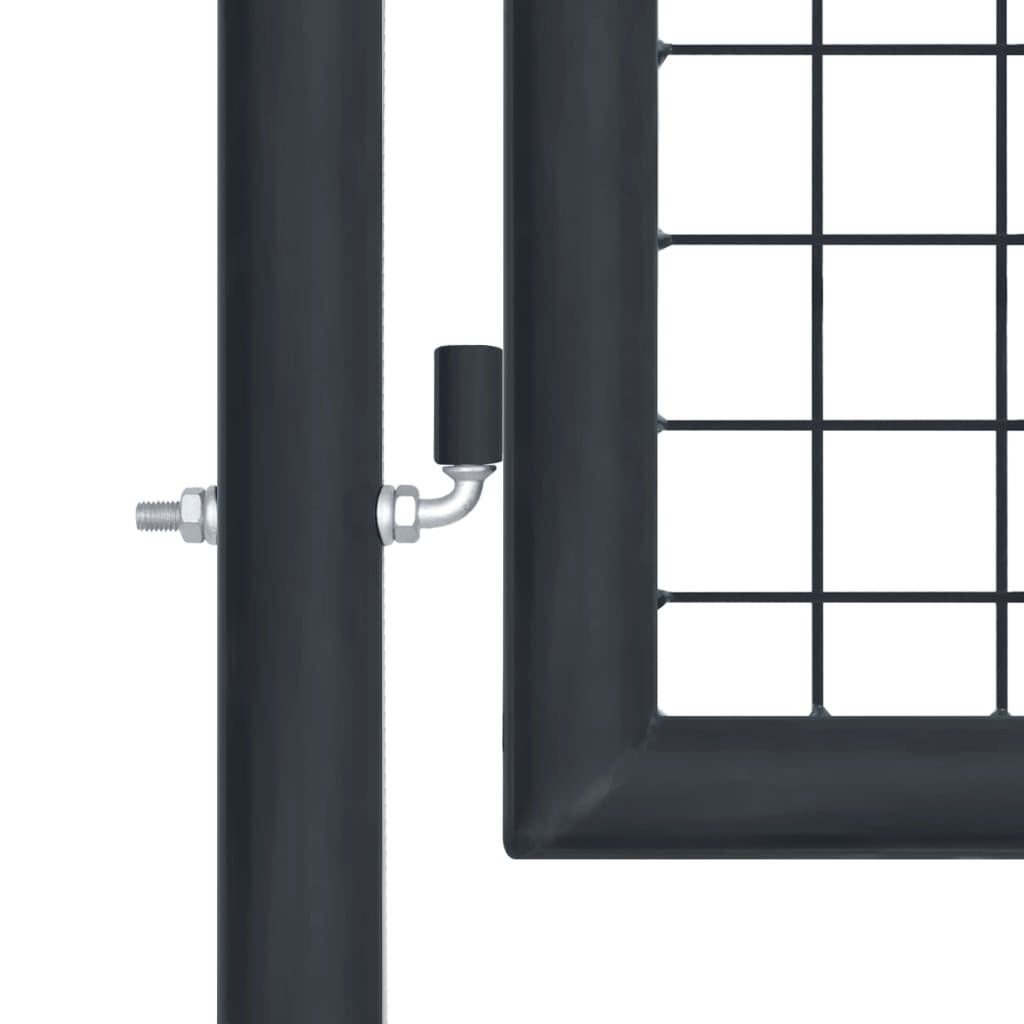 Portail en maille de jardin | Portail de clôture | Portillon de jardin Acier galvanisé 100 x 175 cm Gris CFW29417 - 4