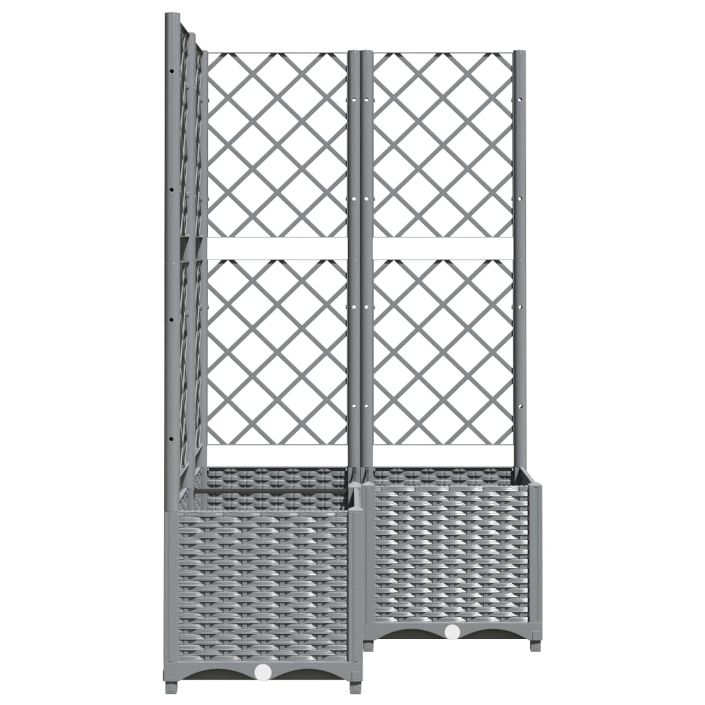 Maison Exclusive - Vaso/floreira jardim c/ treliça 80x80x136 cm PP cinzento-claro - 5