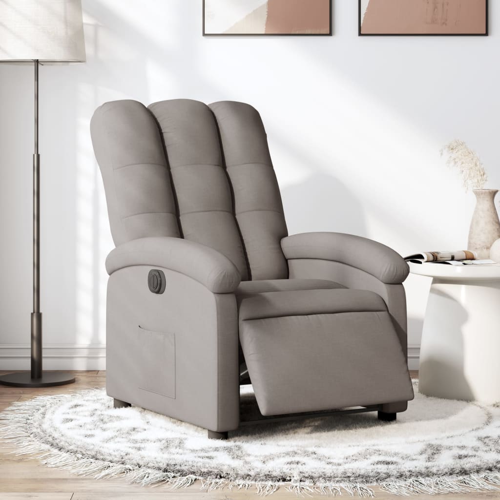 Fauteuil inclinable électrique marron tissu con811464
