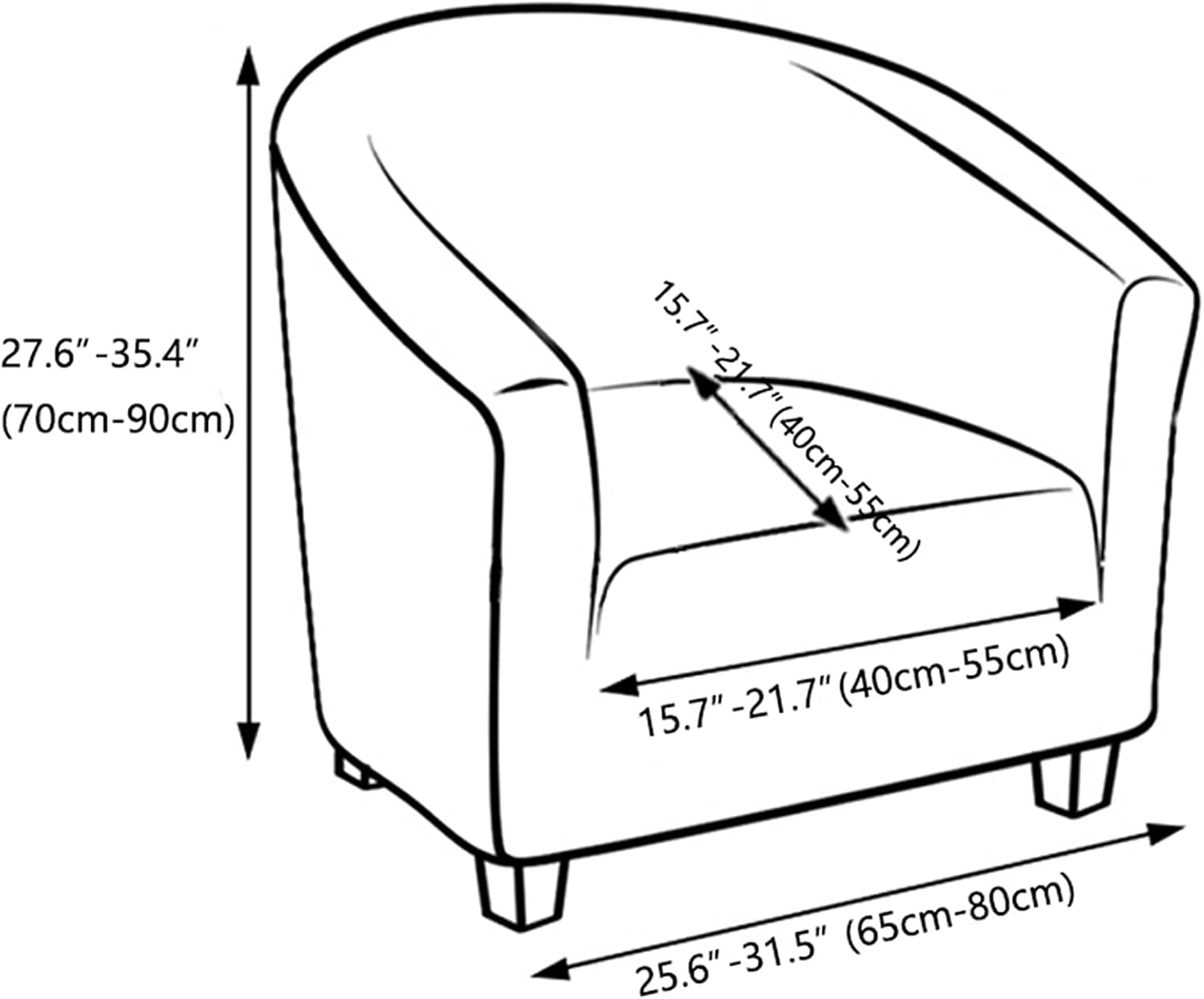 Funda protectora para sillón (color) - Muy elástica - Desmontable y ...