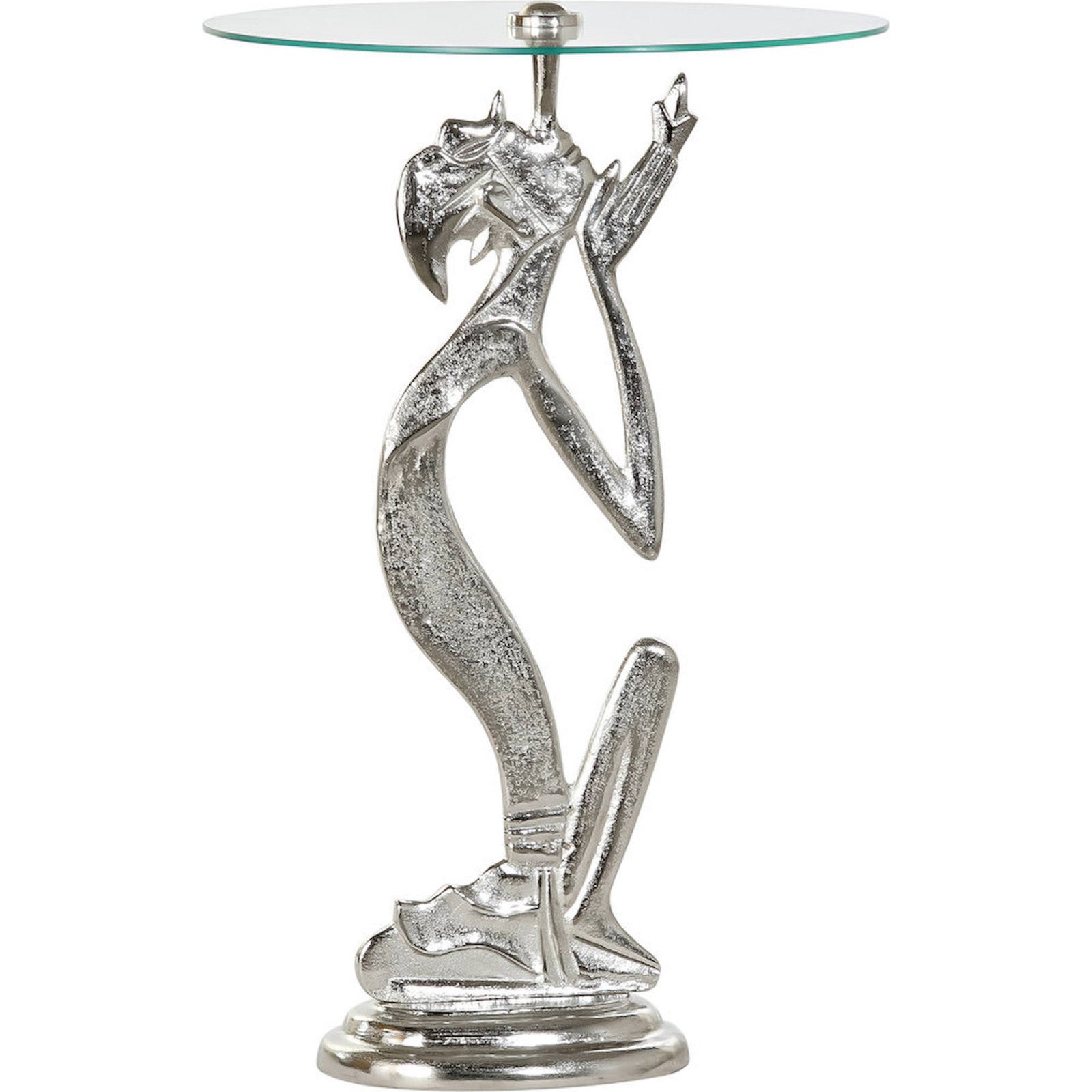 Table Console D'appoint En Verre Et Métal Noir – 54,5x44,5x29,5 Cm – Design Moderne (neuf)