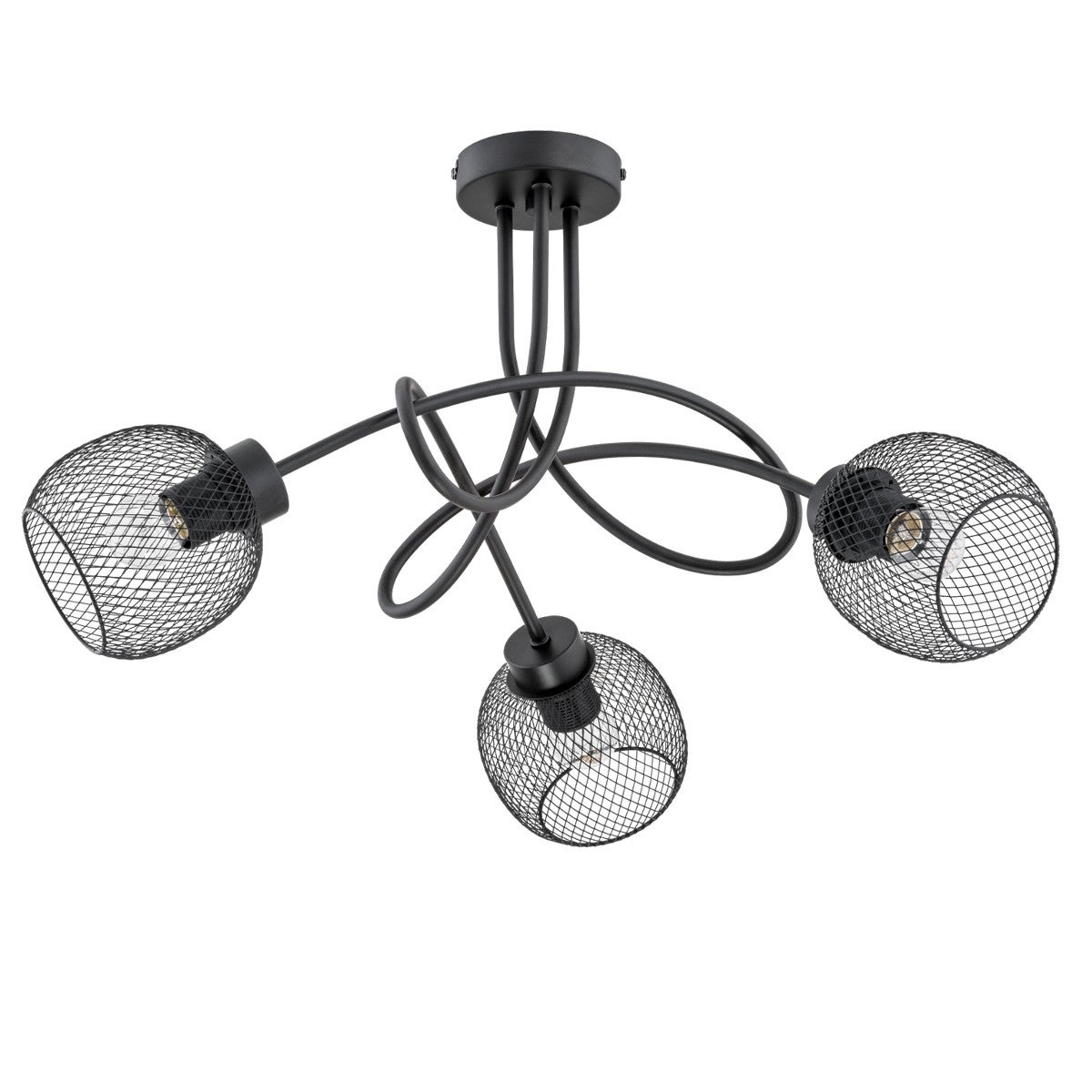 Lampa sufitowa wisząca Praxide czarna 3xE27x15W wym: 36 x 65 x 65 cm metal Alfa