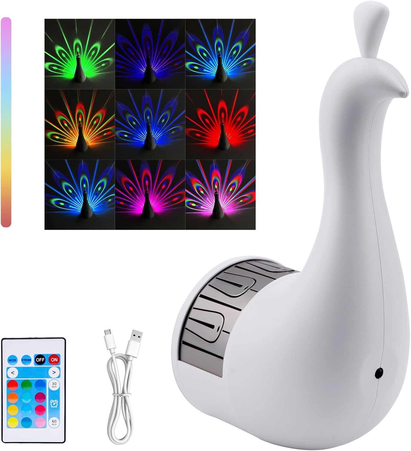 Lampa nocna paw, kinkiet paw, lampa projekcyjna nastroju 7 kolorów z pilotem, dekoracja ścienna do domu i salonu
