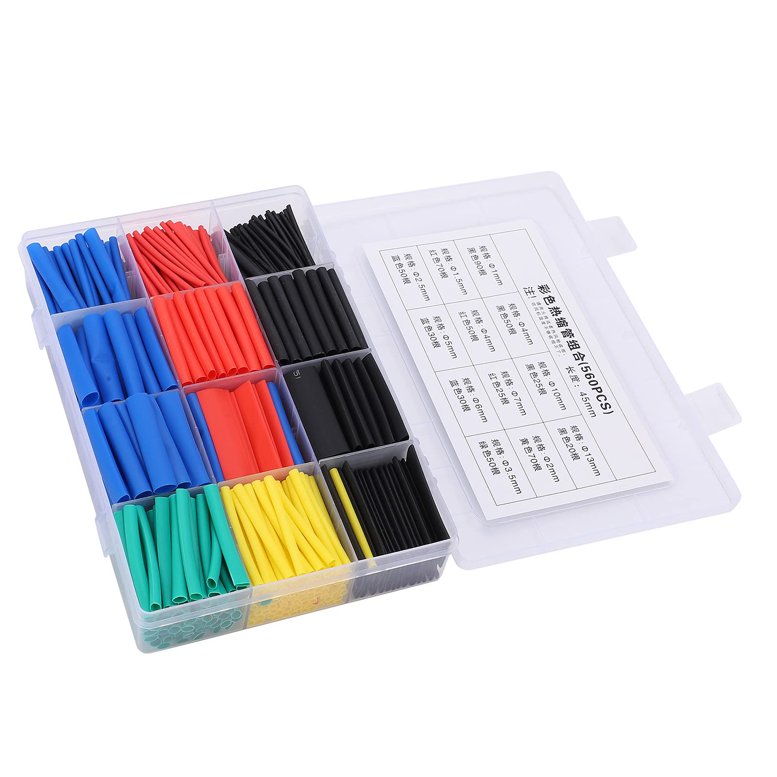 560 Tubes Thermorétractables Multicolores - Ratio 2:1, Pour Isolation Câbles, Avec Boîte De Rangement