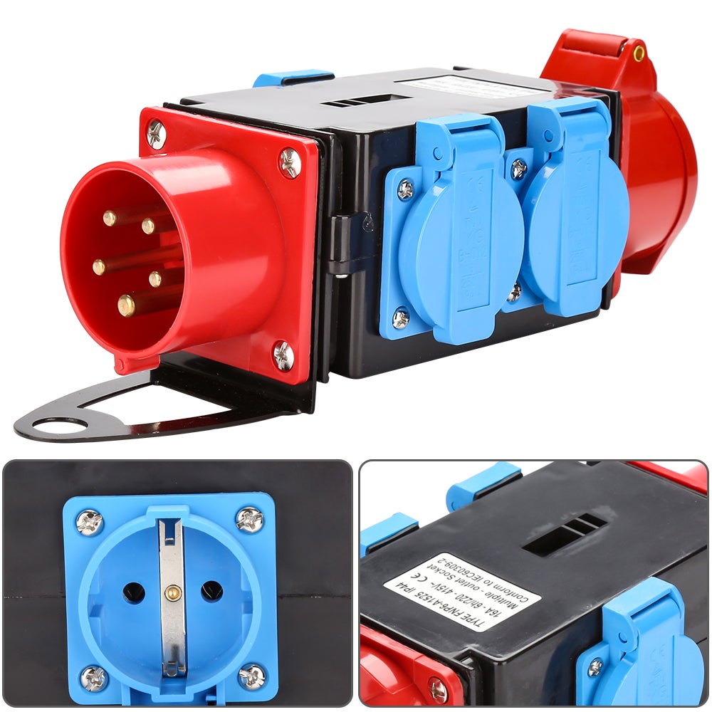 Coffret de Chantier Monophase Repartiteur de Courant Mural Coffret Electrique de Chantier 1 x CEE 400V / 16A, 3 x 230V（Schuko） - 3