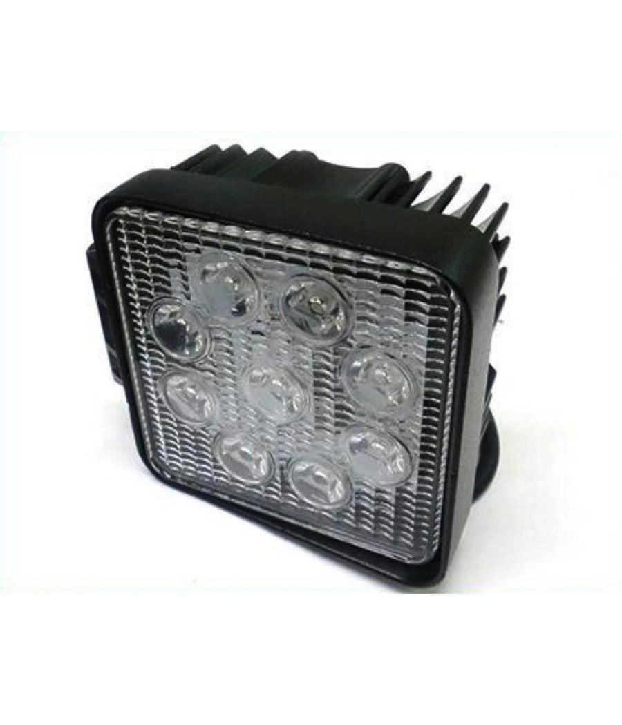 Trade Shop - Faro Supplementare Profondita Auto Fuoristrada 12v Quadrato 9 Led 27w 6000k Ip68 - - 3