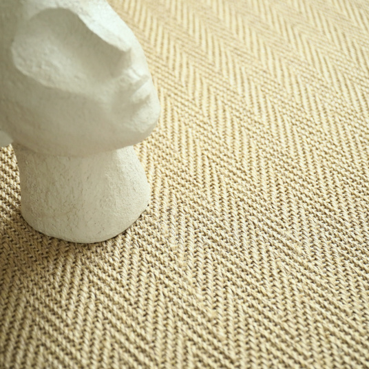Sisal - Veracruz Chevron - Blanchi - Rouleau de 4m x 1m